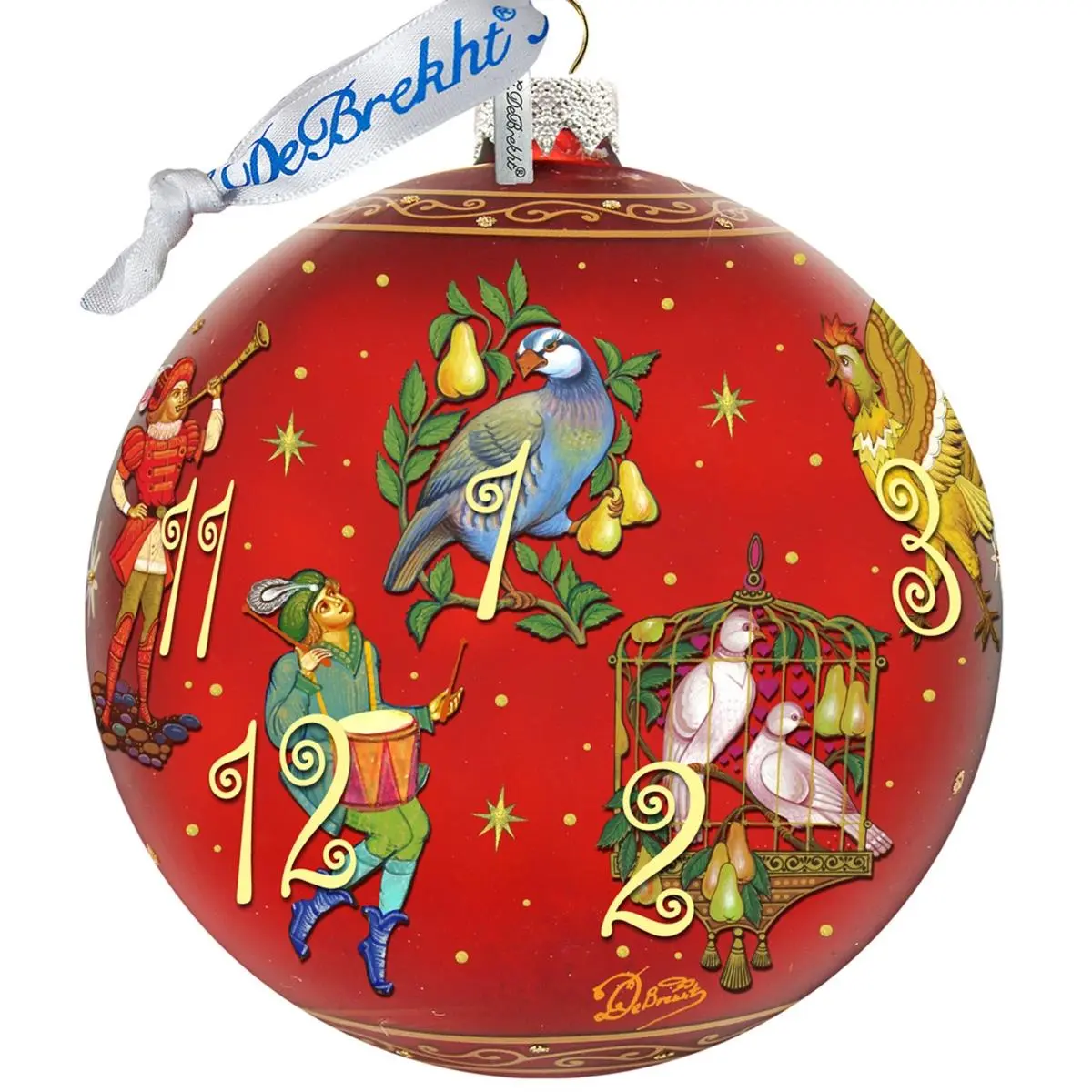 G.DeBrekht 73861R 12 Days of Christmas Glass Le Ornaments