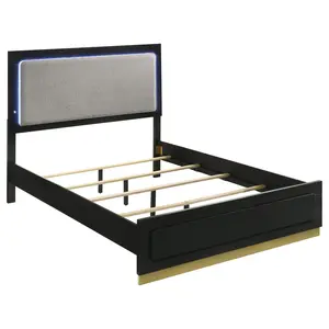 Caraway Wood LED Panel Bed