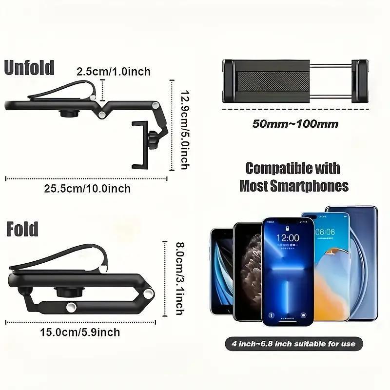 IMOLI 1080° Rotatable Sun Visor Car Phone Holder, Three Nodes Adjustable, Universal Cell Phone Holder, Multi-functional, Doesn't Block View, Practical Cell Phone Holder, Car Accessories