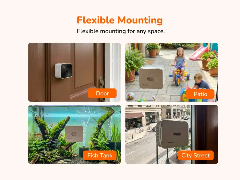 SensForge Wireless Window Security Camera Digital - Battery-Powered WiFi Device with Window Mount, 3x Digital App Live View, 2.4GHz/5GHz WiFi, Motion & Human Detect, Color Night Vision, English Powerline Support, MicroSD Slot (No SD Card Included)