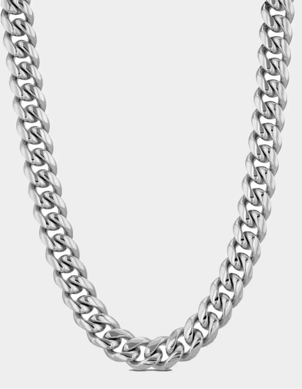 THE GOLD GODS  Mens Cuban Link Chain 8mm, White & Gold