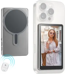 Vlog Selfie Monitor Screen for iPhone & Samsung 4K 30fps Wired Recording Magnetic Phone Holder Live Screen Sharing Smartphone Vlogging Kit Ideal for TikTok Live Streams