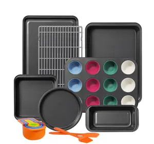 Kikcoin Bakeware Set, 22 Pcs Carbon Steel Non-Stick Baking Pan Set, Baking Sheet for Kitchen, Muffin Pan & Cookie Sheet & Cake Pan