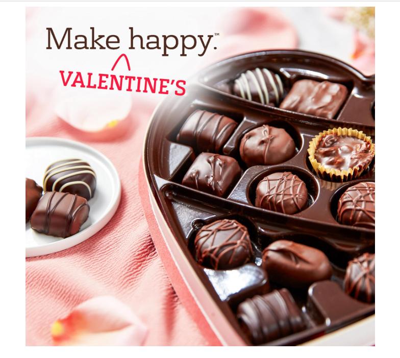 Russell Stover, Red Foil Heart, 10 Ounce - Chocolate Gift Box for Valentine's Day, Mother's Day, Anniversary and Birthdays