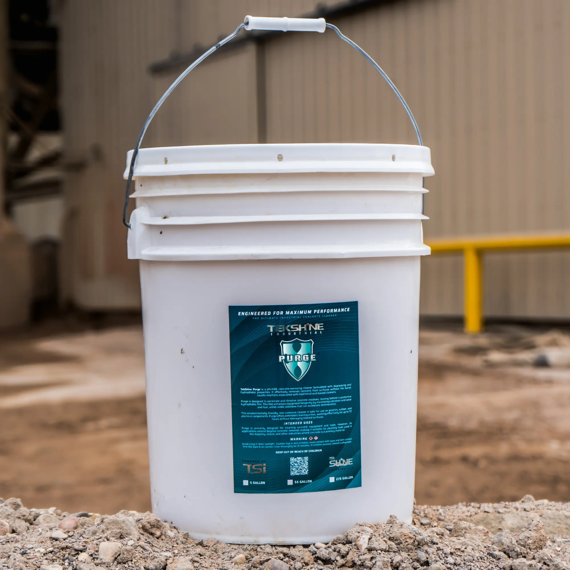TekShine Industrial PURGE Industrial Concrete Cleaner - pH-Mild & Non-Corrosive for Superior Surface Protection & Effortless Concrete Removal