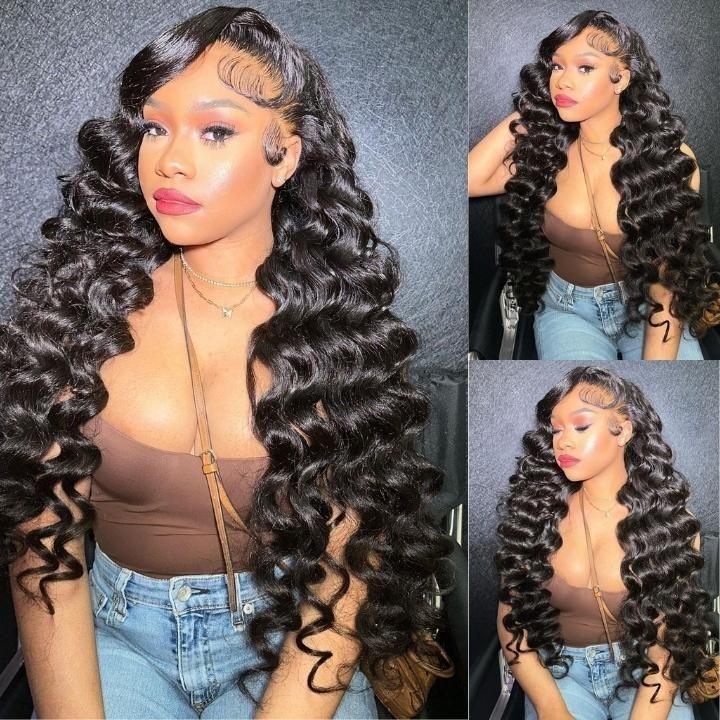Brazilian Loose Deep Wave Bundles Remy Human Hair Weave 3 Bundles Loose Deep Quick Weave with 4x4 Lace Closure