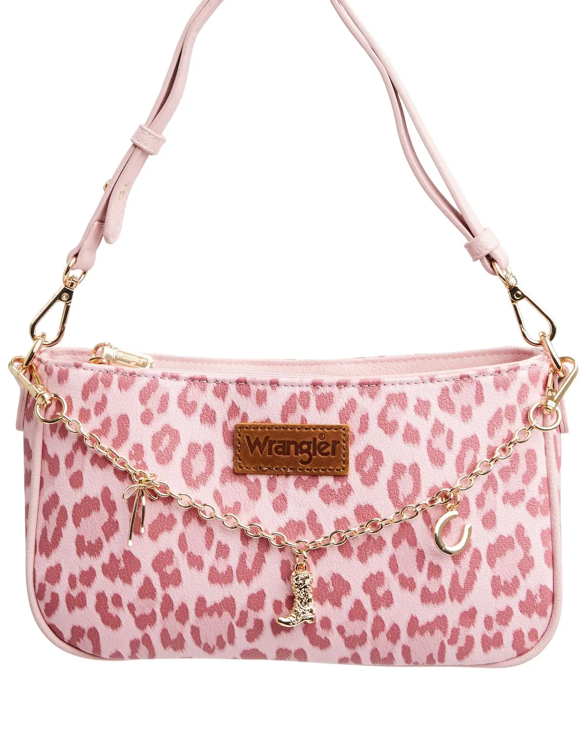 Wrangler Women's X Boot Barn Women'S Leopard Print Shoulder Bag With Chain - Shy04-8633 Lp-Pk