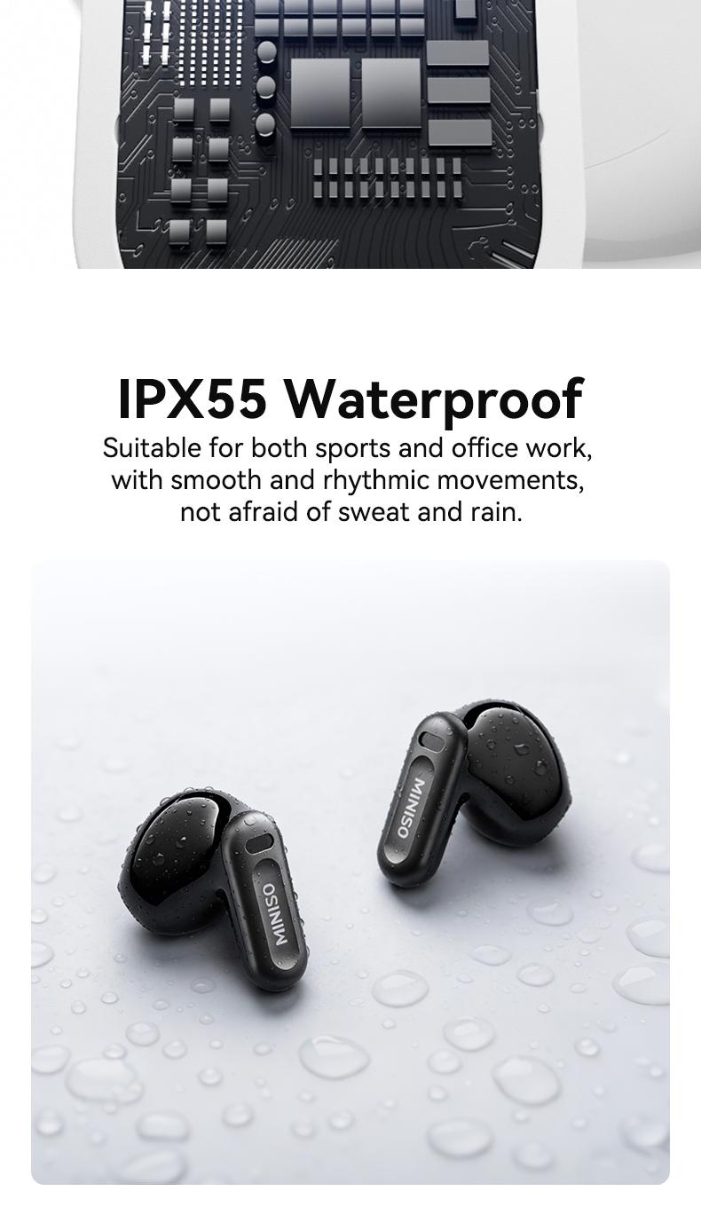 MINISO MS109 Bluetooth 6.0 Earphones High Fidelity, In Ear Earbuds,Waterproof Wireless Earphones | Suitable for Office, Sports, Study and Audio Calls | Built-in Microphone | Gaming Bluetooth Earphones