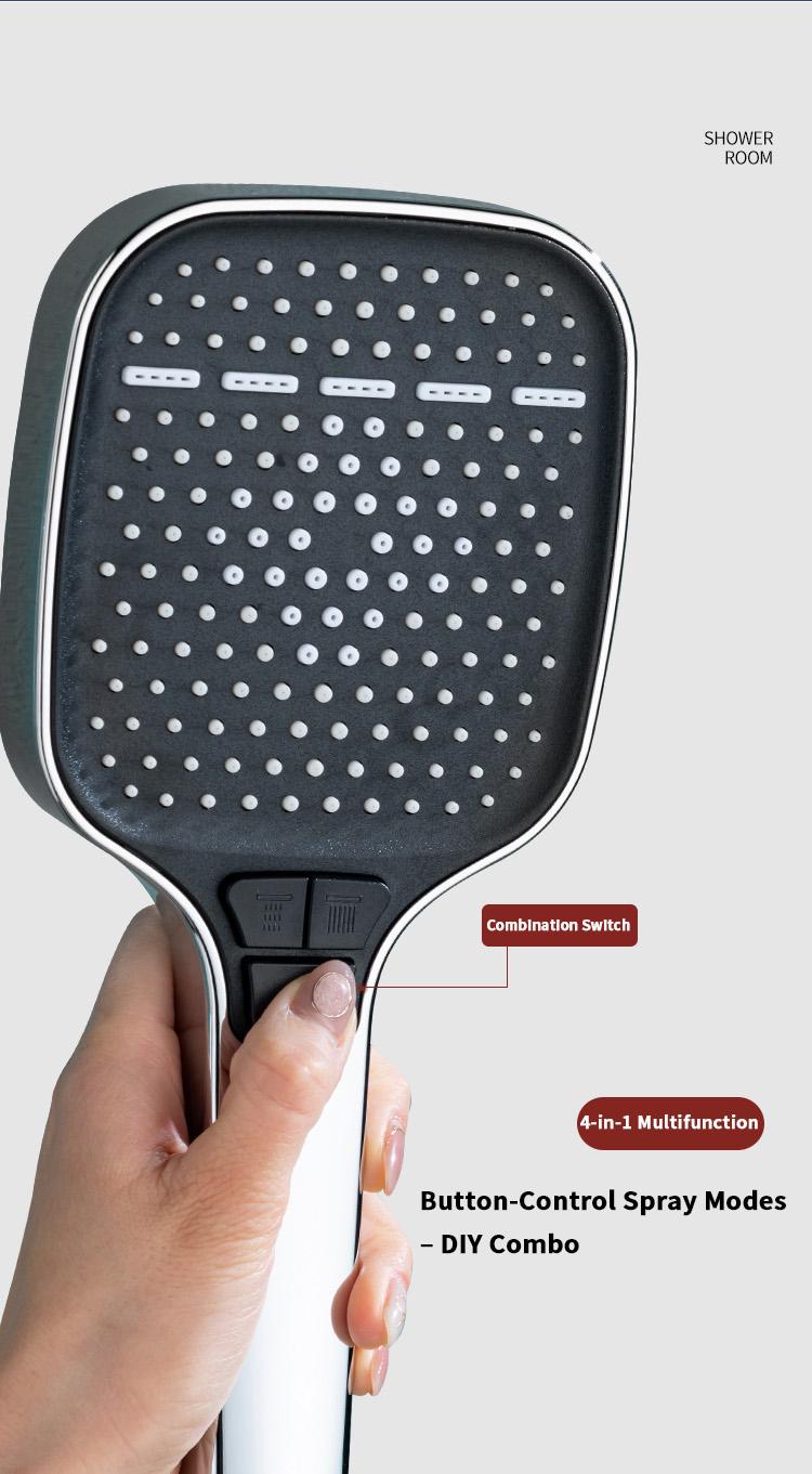 High-pressuremulti-mode handheid showerhead &Square-panlel showerhead,power wash,showerhead with ON/OFF switdh for pets bath 1.5m hose,shower bracket,Shower,bathroom supplies.