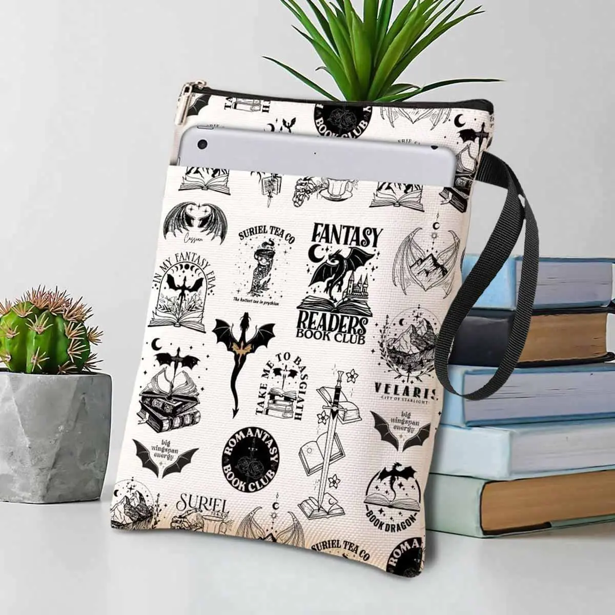 Book Storage Bag with Zipper, 1 Count Tablet Bag, Portable Paper Storage Pouch for Home Office School, Portable Storage Bags, Zipper Pouches, Zipper Pouches for Organizing