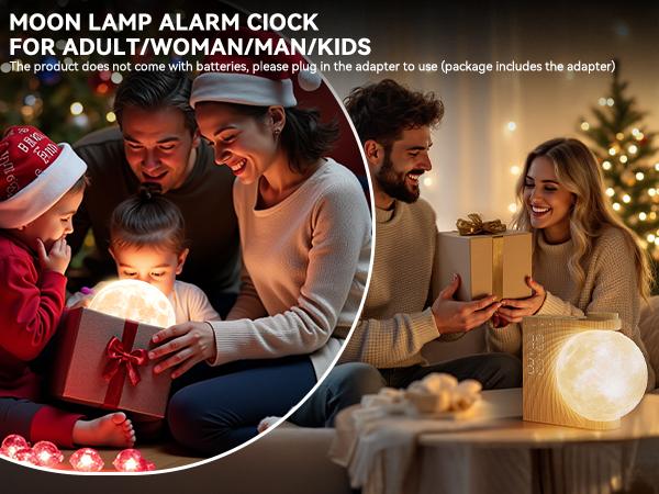 RETEYUNG Sunrise Alarm Clock with Moon Lamp, Home Decor, Digital Dimmable Bedroom Clock, 10 Sleep Sounds, Wake-Up Light, gift for girlfriend/boyfriend RETEYUNG Sunrise Alarm Clock with Moon Lamp, Home Decor, Digital Dimmable Bedroom Clock, 10 Sleep Sounds, Wake-Up Light, gift for girlfriend/boyfriend