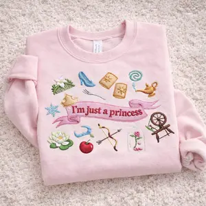 Princess Embroidered Sweatshirt for Women, Fairytale Princess Shirt, I'm Just a Princess Crewneck, Cute Fantasy Graphic Top, Gift for Her