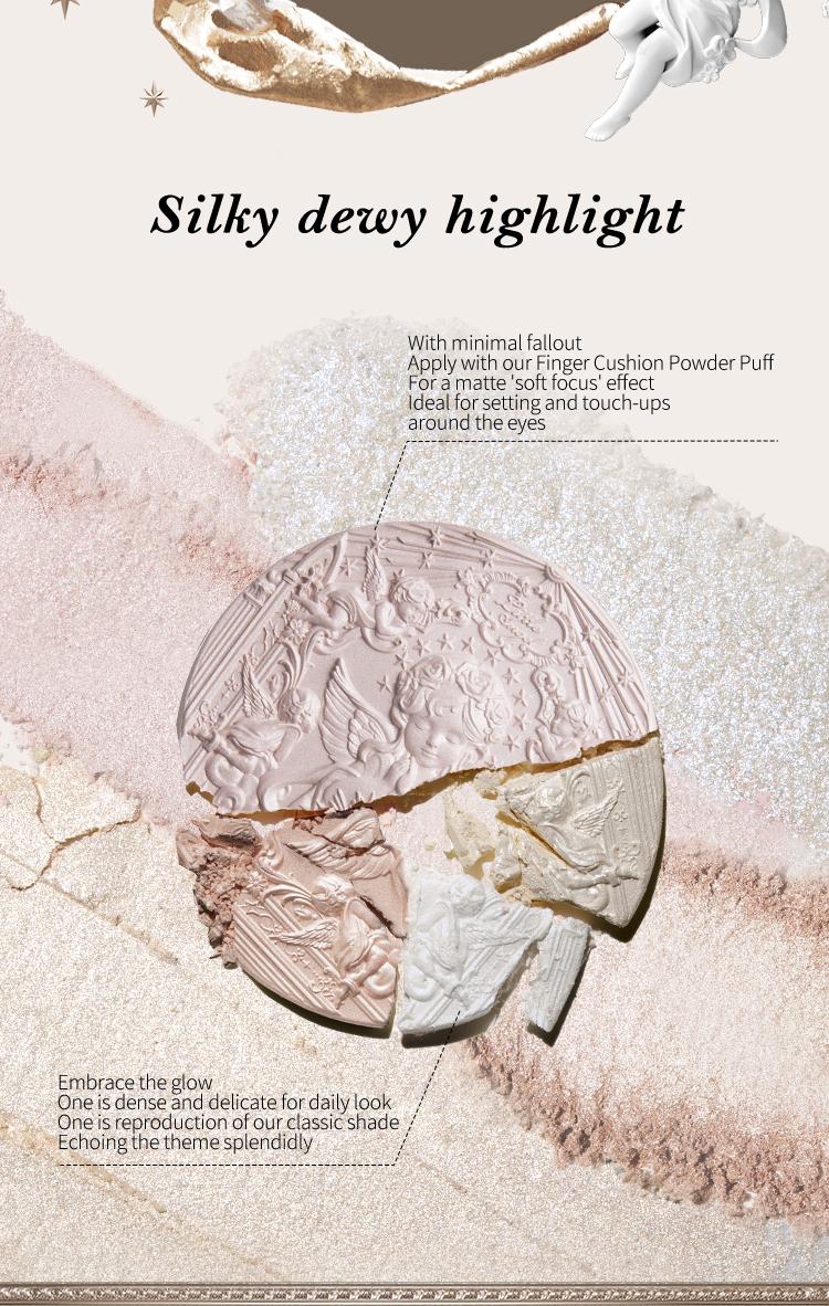 Flower Knows Little Angel Collection Embossed Highlighter, shimmer, makeup, cosmetic, silky, longlasting, dealsforyoudays