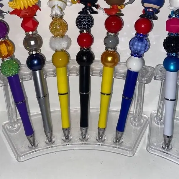 MARV hero character beaded pens