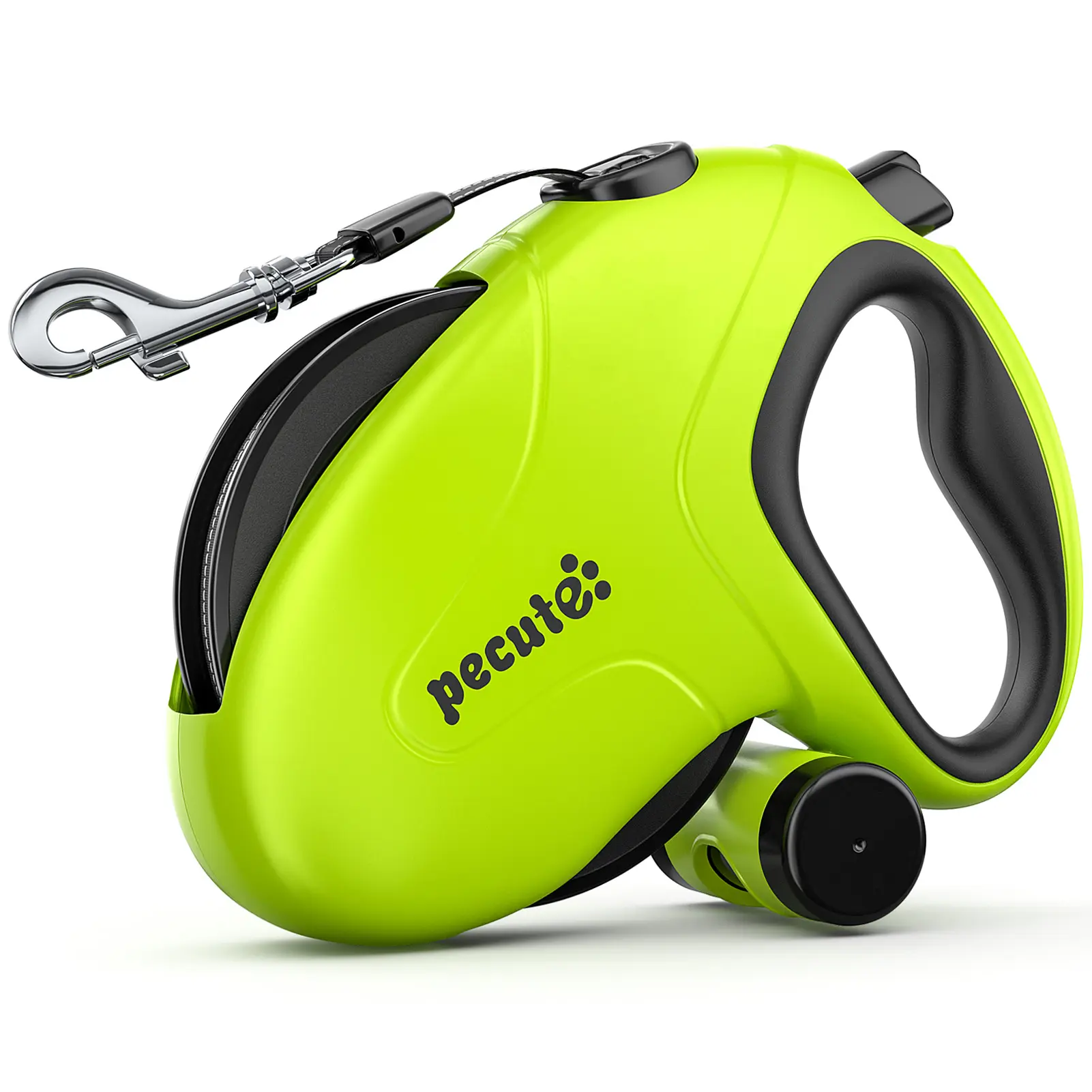 Pecute 32ft Retractable No Tangle Dog Leash for Medium-Large Dogs - Nylon Lead with 360° Tangle-Free Design, Reflective Strips, 1-Button Control, Poop Bag Holder for Outdoor Walks & Waterproof Harness, No Tangle Leash