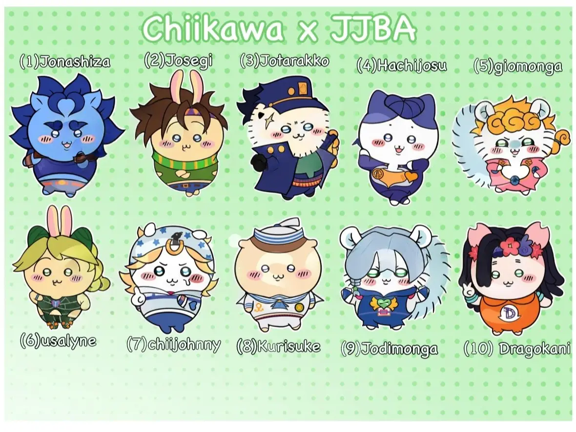 Jojos Bizarre Adventure CHIIKAWA keychains
