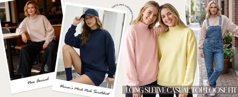 Oversized Mock Neck Sweatshirt Design
