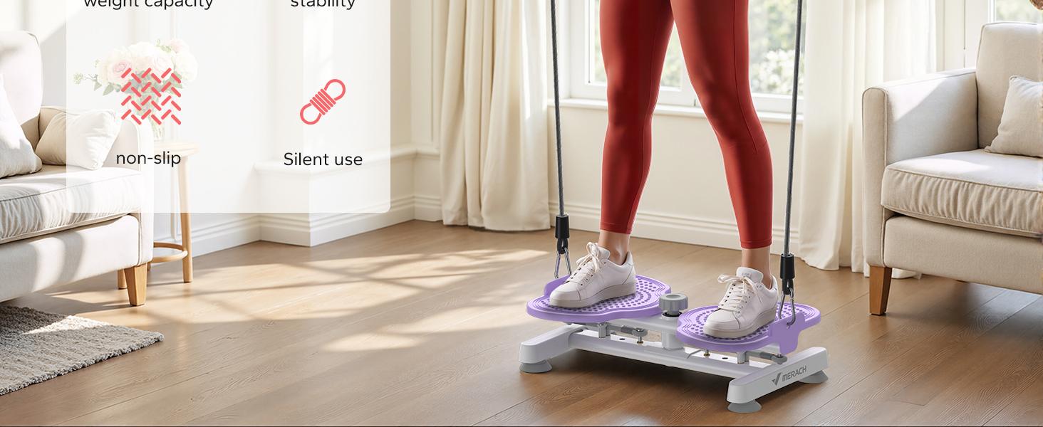 Merach Waist Twister Machine Ab Board for Women Core Workout Equipment Portable Waist Toner for Aerobic Exercise Home Gym Cardio with Resistance Bands Abdominal Muscle Trainer Abdominal Shaper