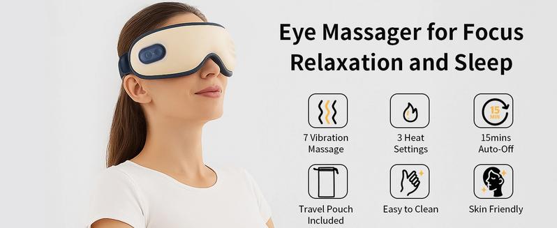 Eye Massager with Heat, Valentine's Day for Women Men Her Him, Heated Eye Mask for Dry Eyes, Migraine Relief, Strain Relief, Improve Sleep Gifts for Mom Dad