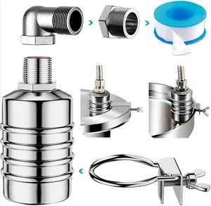 Float Valve,1/2" to 3/4'' water level control float valve, 304 Stainless Steel Fully Automatic Watershut off valve, Automatic Water Level Controller for Tank, Pool, Livestock Troughs. floor drain