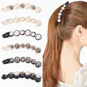 6pcs Pearl Hair Accessories Set - Ponytail Holders, Clips For Thick And Fine Hair In Women And Girls