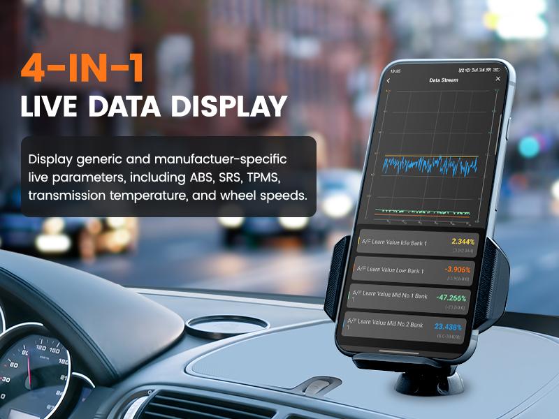 Ancel Echo OBD2 Scanner Bluetooth - All Systems Car Diagnostic Tool,  Bidirectional  Code Reader with Resets,  Battery Registration Wireless OBD2