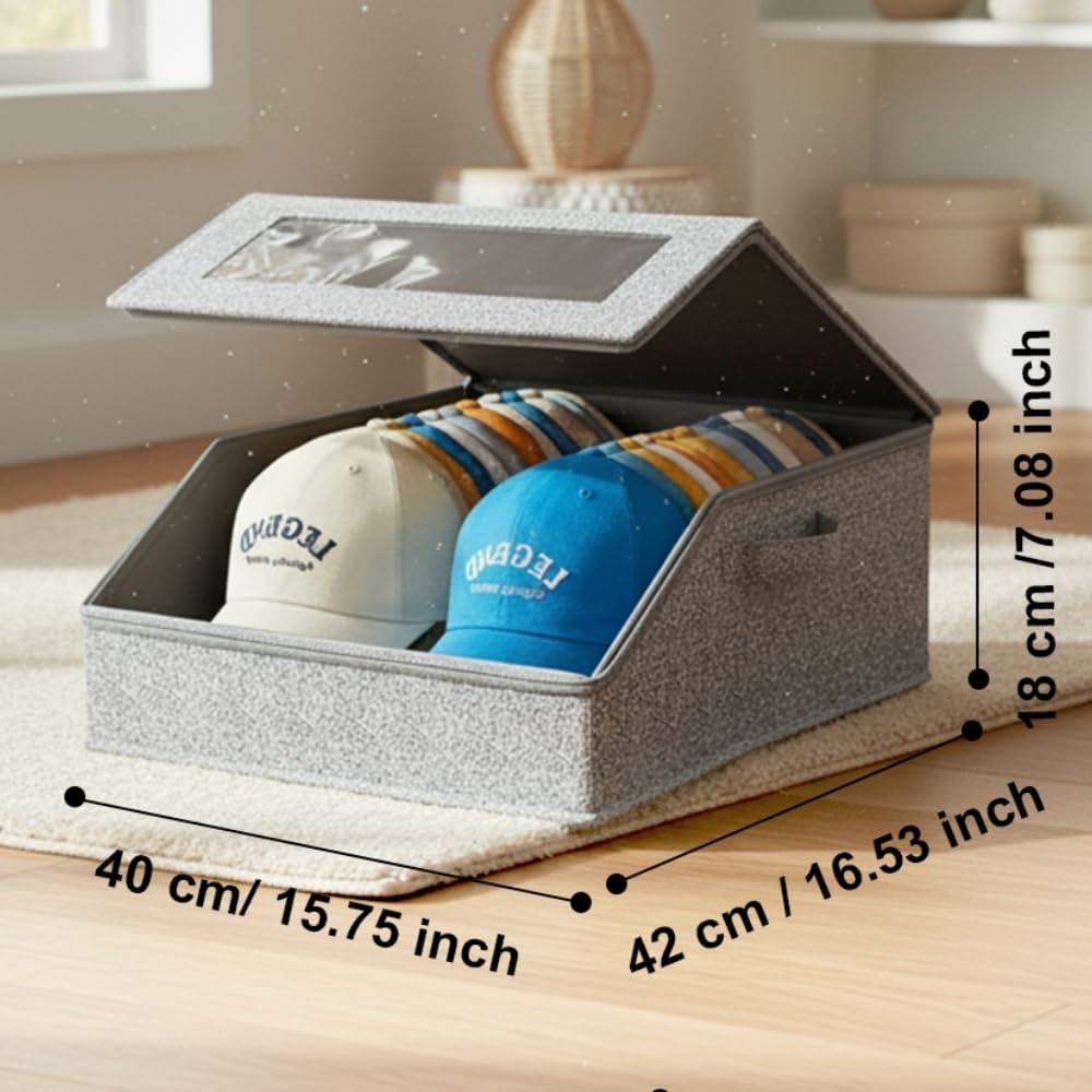 Stackable Hat Storage Large Stackable Hat Storage Boxes for Baseball Caps, Classic Style, Hat ...