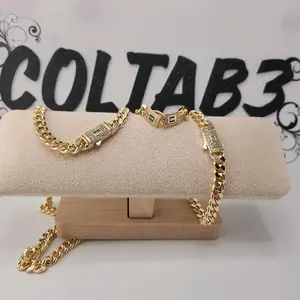 37 - GoldPlated Cuban Style Jewelry set- 18K Gold, Elegant Design, Unique Cuban Style, Perfect for Any Occasion