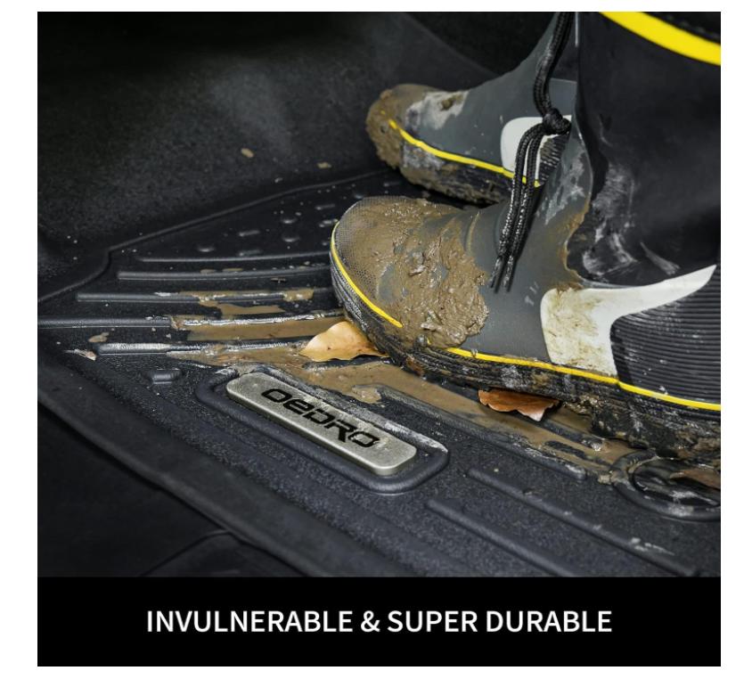 YITAMOTOR Floor Mats Fit for 2010-2014 Ford F150 Super Crew Cab with 1st Row Bucket Seat, TPE All-Weather F-150 Truck Liners, 1st & 2nd Row