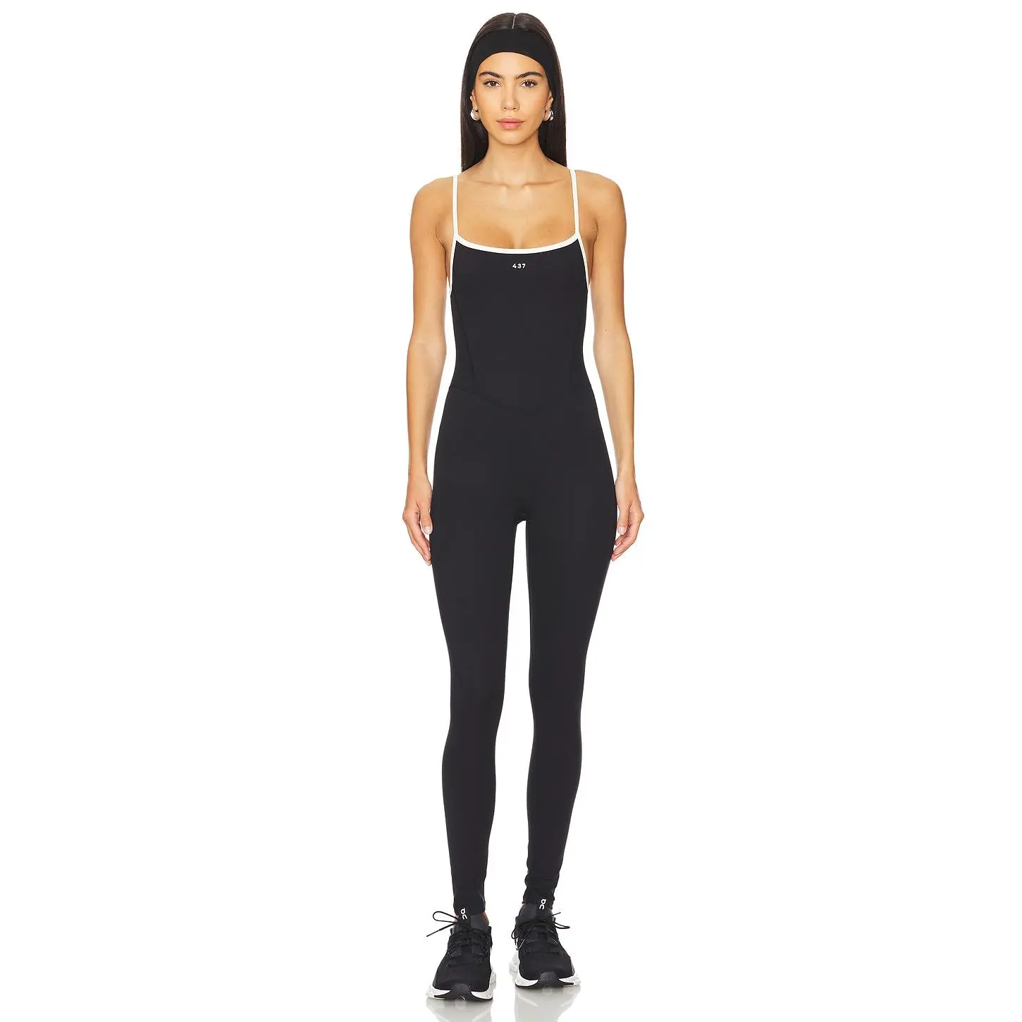 437 The Onesie in Black & Creme Black & Cream