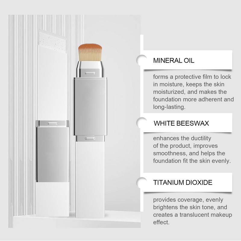 2-in-1 Color Changing Foundation Stick with Brush, Auto-Adjusting Shade Matching Foundation & Concealer, Full Coverage Cream Formula, Smooth Poreless Matte Finish, Natural Look camo concealer Perfect Valentine’s Day Gift