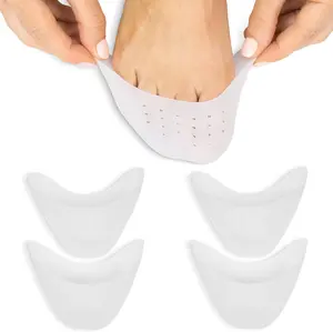 Toe Protectors for Women & Men (4 Pcs) - Silicone Sleeve Covers for Feet - Foot Gel Caps for Pain Relief, Pressure Sores for Shoes, Work Boots - Blister Protection, Breathable Cushion Guards