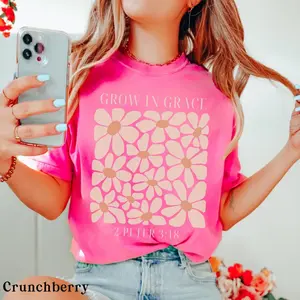 Comfort Colors Boho Christian Shirt for Women, Floral Faith Graphic Tee, Minimalist Bible Verse T-shirt, Aesthetic Wildflower God is Good Top, Religious Gift for Her, Pre-shrunk Cotton Worship Apparel