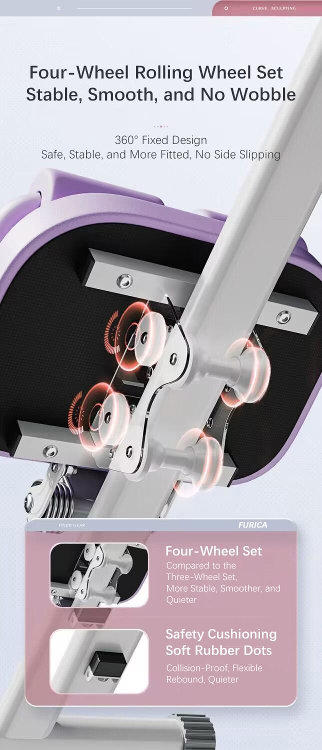 FURICA Adjustable Ab Trainer Machine with LCD Monitor Foldable Core Trainer for Arms Legs & Butt Shaping 8-Level Height Adjustment 3-Level Incline Automatic Calorie Tracking 550 LBS Capacity