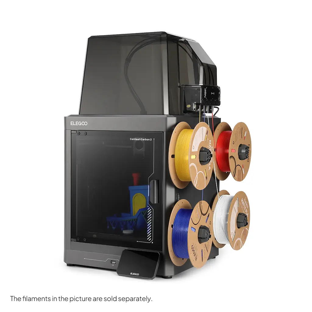 ELEGOO Centauri Carbon 2 Combo 3D FDM Printer - 3D Printer with Fully Auto Leveling, 500mm/s Fast Printing, CoreXY Structure, 256x256mm Large Build Area, Multicolor Capability, Beginner-Friendly for Family Use, 4 Colors-Centauri Carbon 2 Combo, Multiple F
