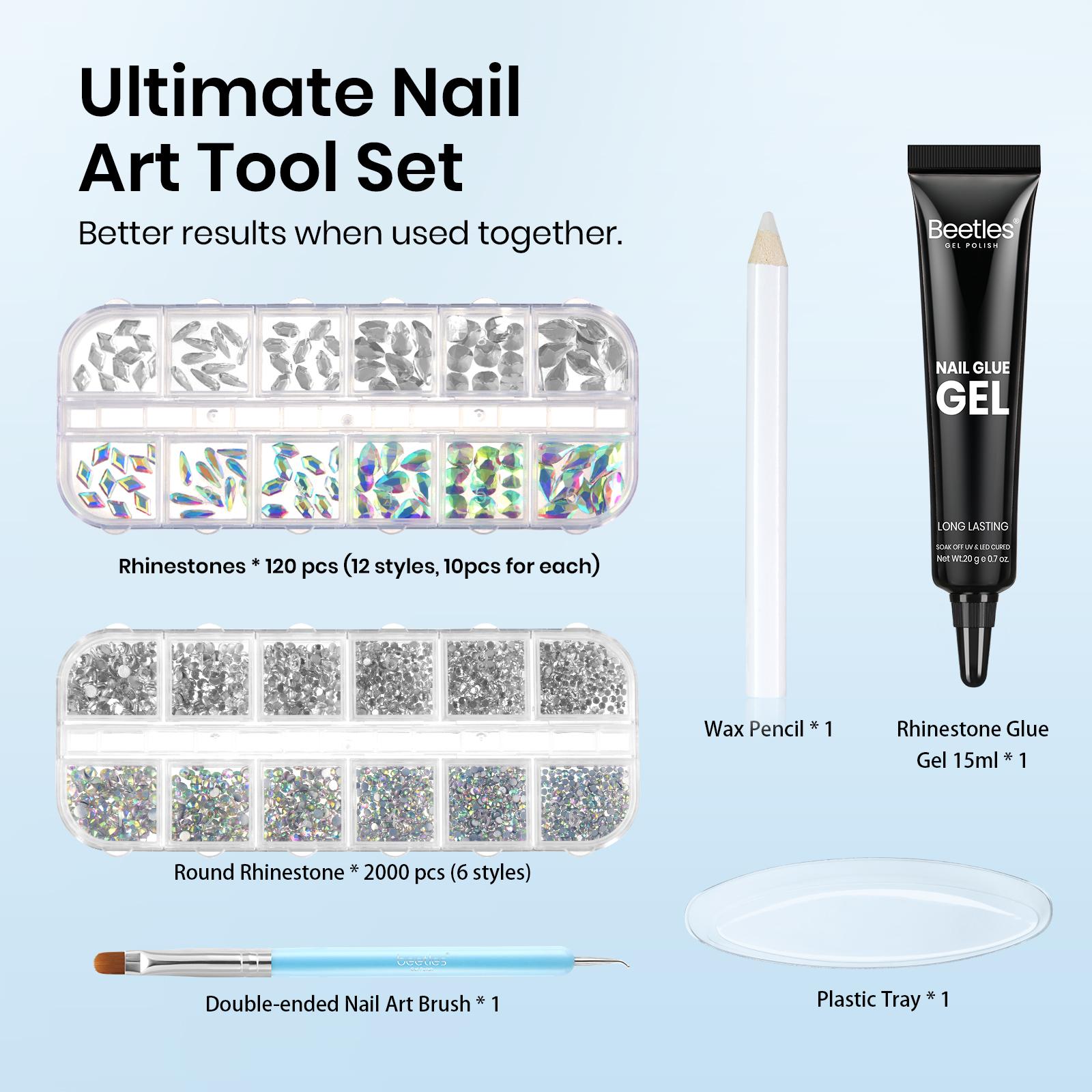 【LIVE ONLY】Beetles Nail Art Decorations Kit, Mirror Powder, Rhinestones, Stickers & Feature Top Coats for Press On Nails and DIY Nail Design
