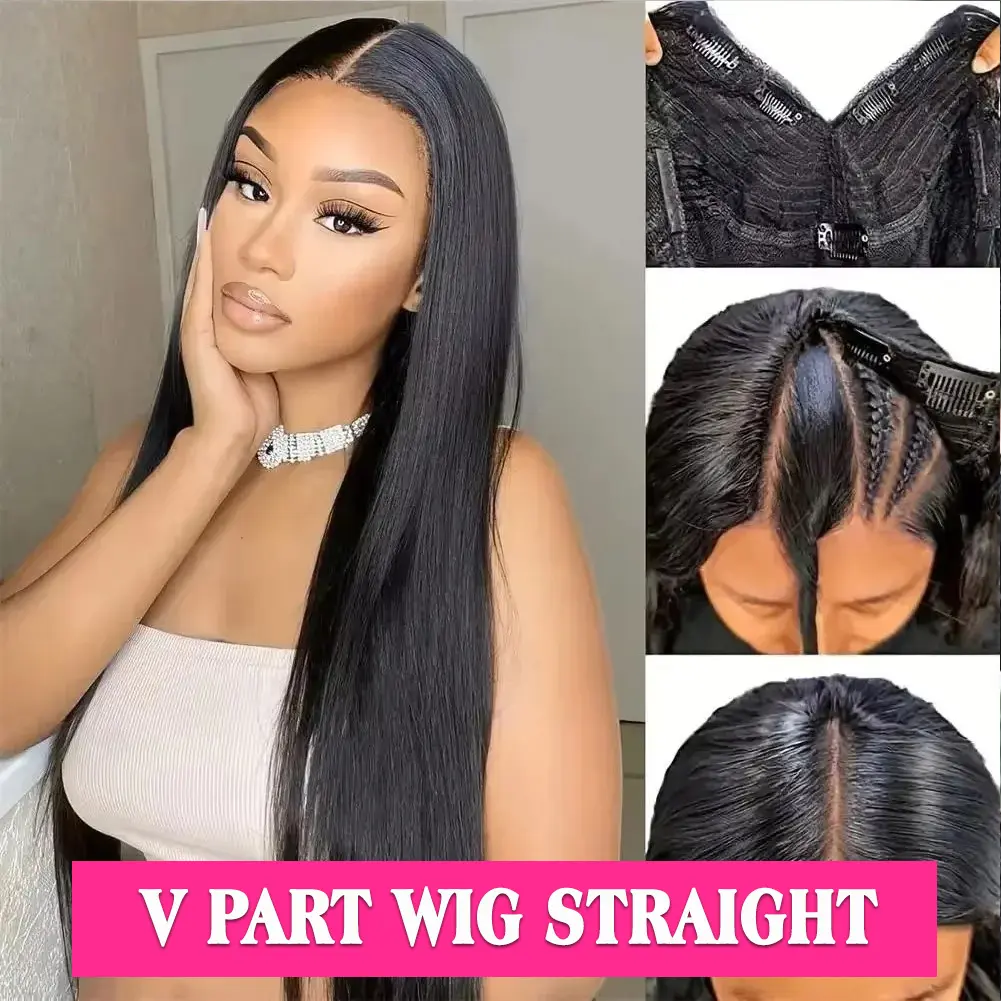 V Part Wig Straight