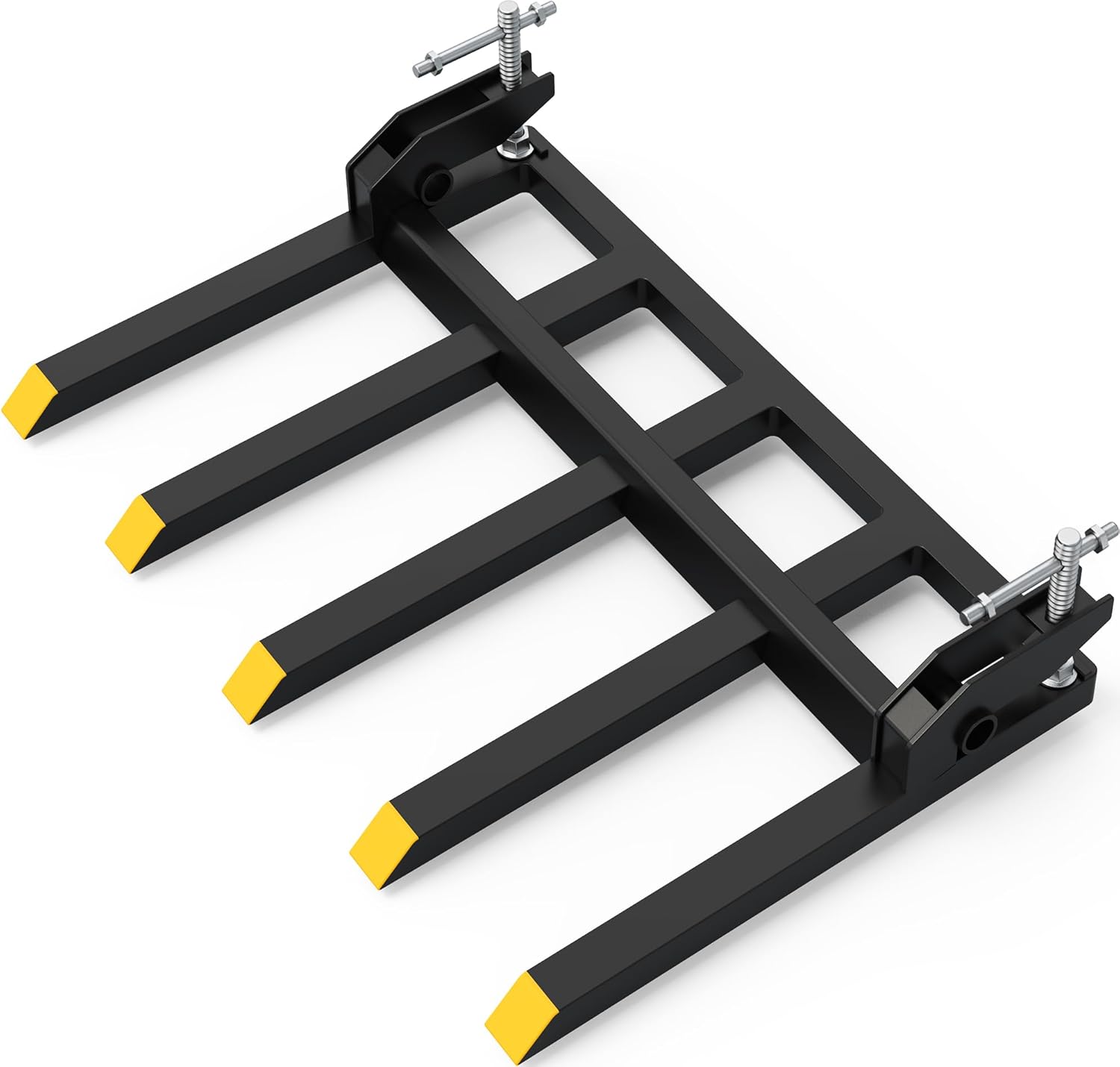 OEDRO Upgraded Clamp on Debris Forks - 48" 2500LBS Heavy Duty Quick Attach Tractor Bucket Pallet Forks with Helical Screw Design for Skid Steer, Farm, Construction, Warehouse Forklift