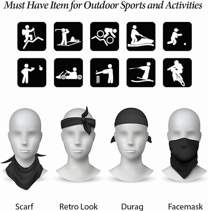 3/5 pcs Paisley Pattern Summer UV Protection Bandanas Face Mask Square Scarf Headwear Men & Women, Multi-Purpose Bandana Headbands, Square Head Scarf Great for biking, fishing, climbing, construction work