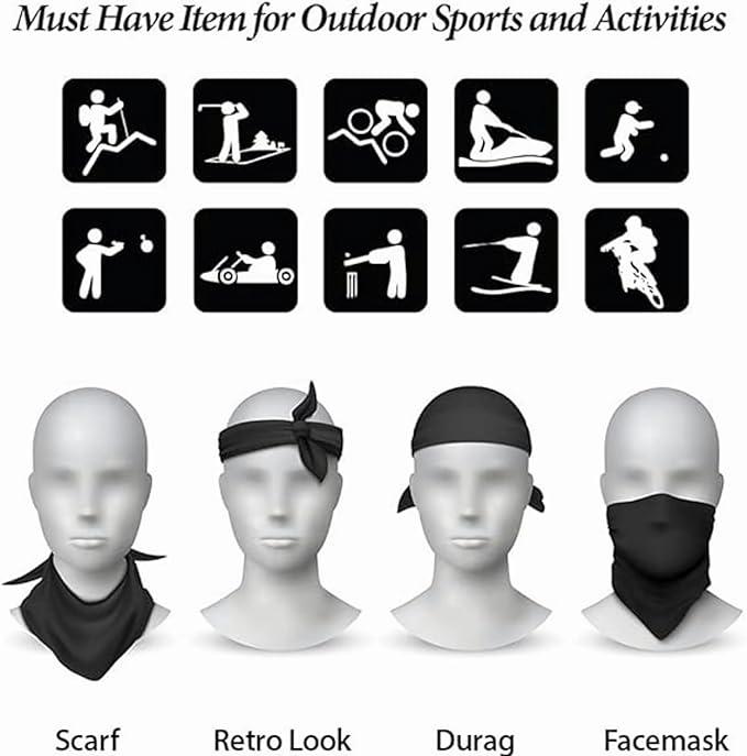 3/5 pcs Paisley Pattern Summer UV Protection Bandanas Face Mask Square Scarf Headwear Men & Women, Multi-Purpose Bandana Headbands, Square Head Scarf Great for biking, fishing, climbing, construction work