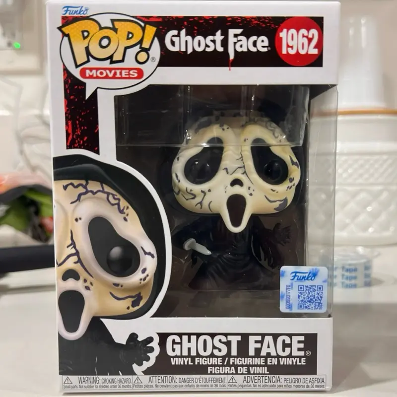 Funko Pop Distressed Ghostface Themed Figure - Horror Movie Villain Vinyl Authentic Premium Novelty Collectables, Collectible Items Figurine, Figurine Collectibles, Horror Character Figurines