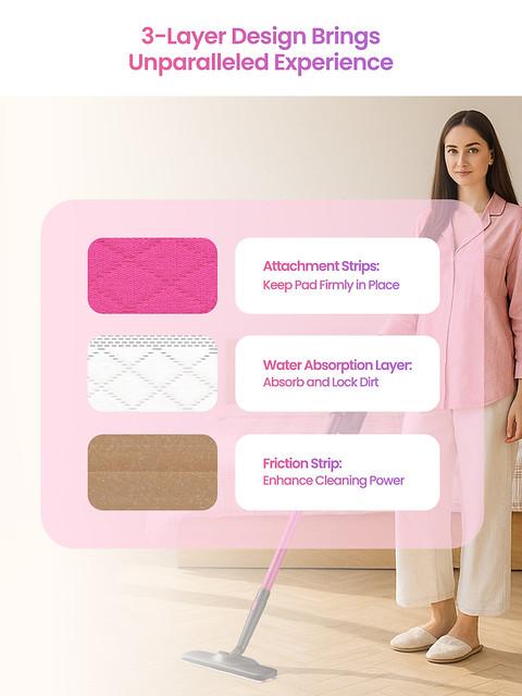 Schenley Disposable Pads for Hestia Steam Mop - 24-Pack Included, High-Quality Disposable Cleaning Pads