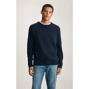CREW NECK SWEATER IN TOTAL ECLIPSE