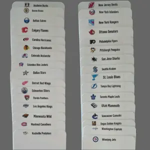 32 Tall Card Dividers - Includes Hockey Team Stickers, Hand Crafted for Sorting Sleeved & Toploaded Cards, Great for Boxes