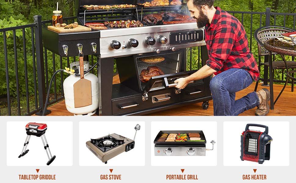 【Hot Picks】 Alloxity 2-Way Y Adapter – Quick Conversion from 1 lb to 20 lb for 5FT Hose/Soft Tube/Threaded Tubing, Perfect for Natural Gas Systems