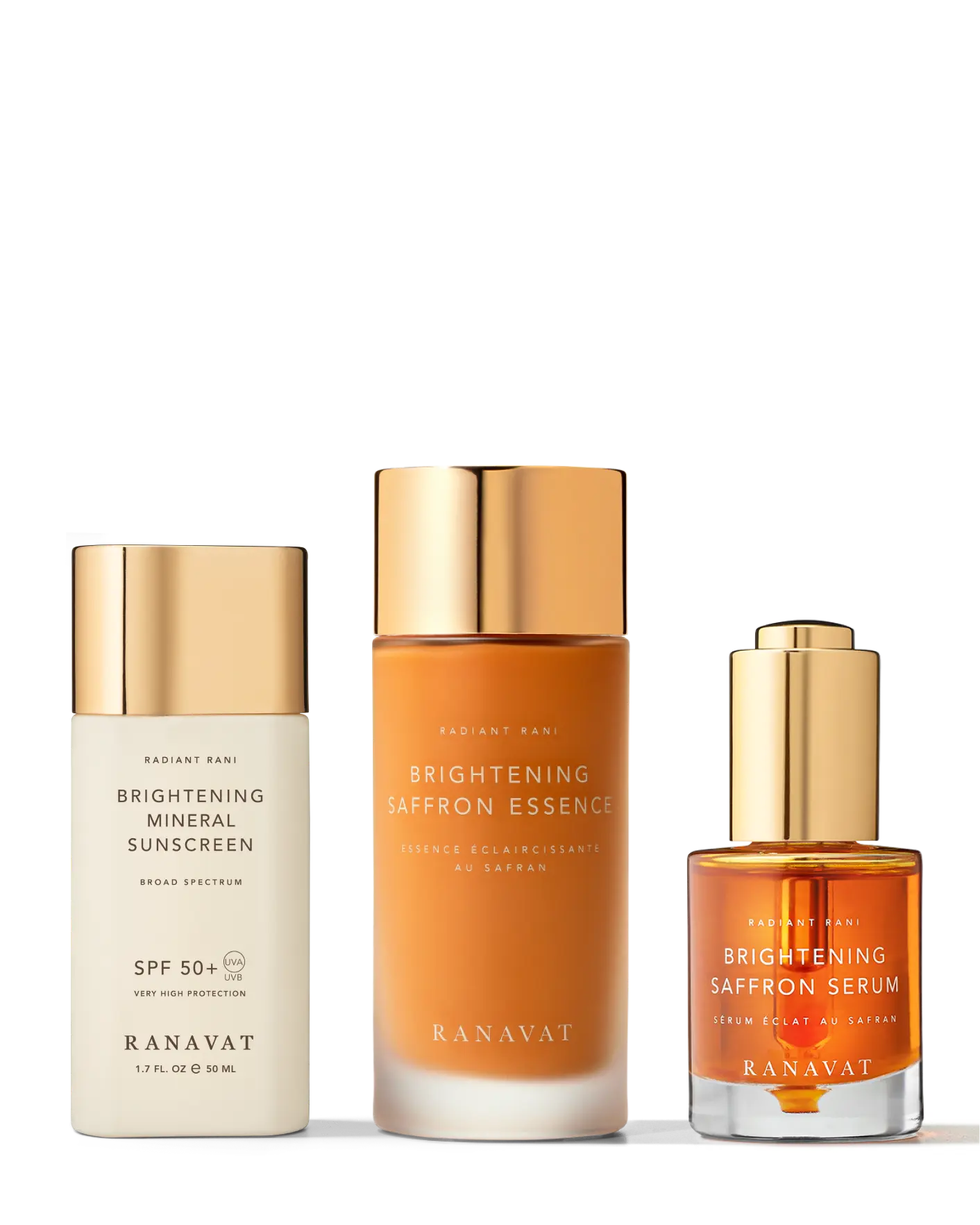 RANAVAT The Radiant Trio – 3-Piece Brightening Saffron Skincare Set