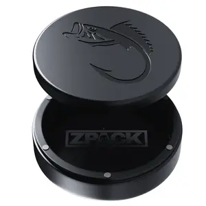 ZPACK Magnetic Zyn Metal Can, Bass Fishing logo, Holder, Metal EDC Container, Carved Pouch Tin with Magnetic Closure, Aluminum Container, Slim Pouch Can, Gift for Him – Bass Fishing Logo (Black)