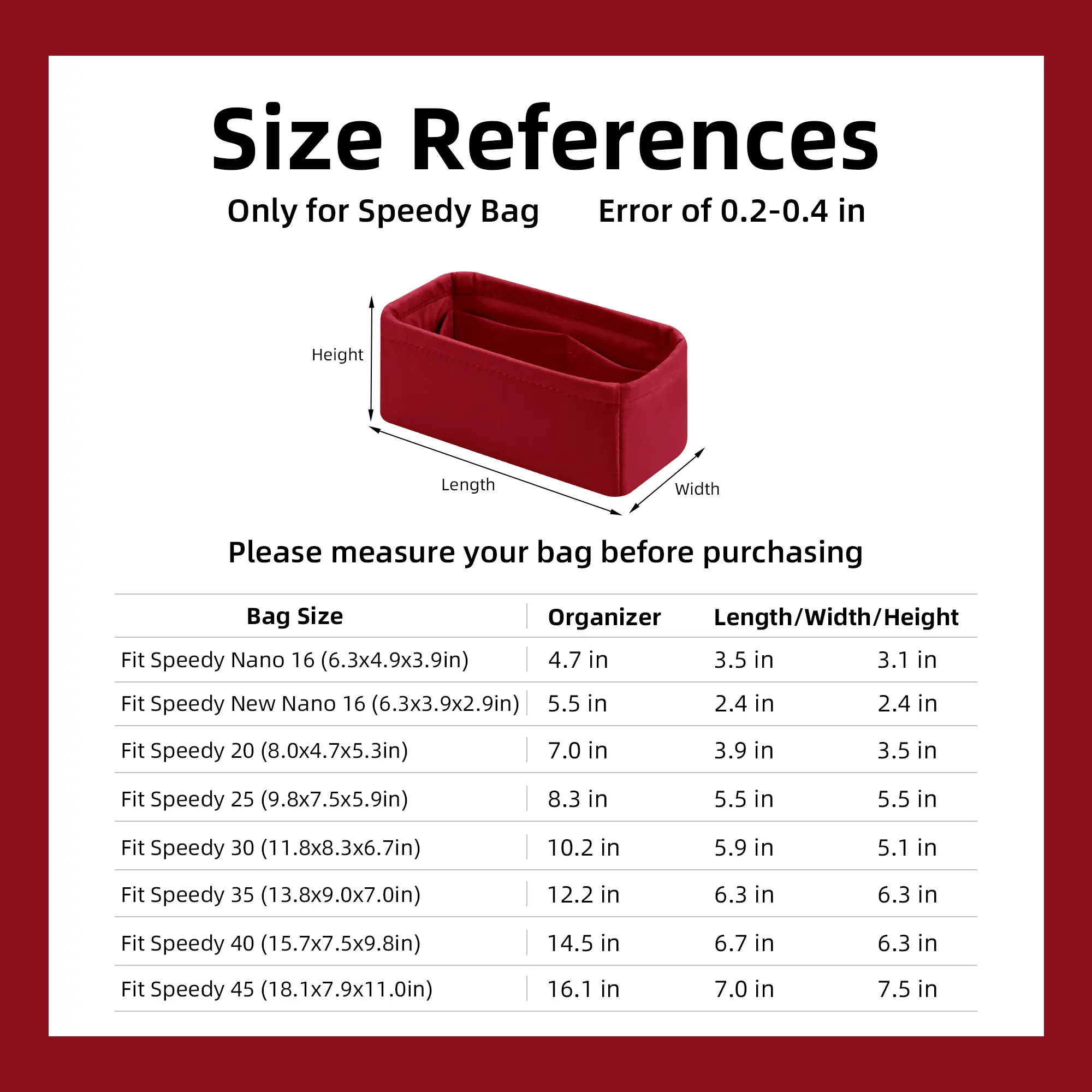 DGAZ Silk Pocket Organizer Insert, Silky Smooth Bag Shaper for LV