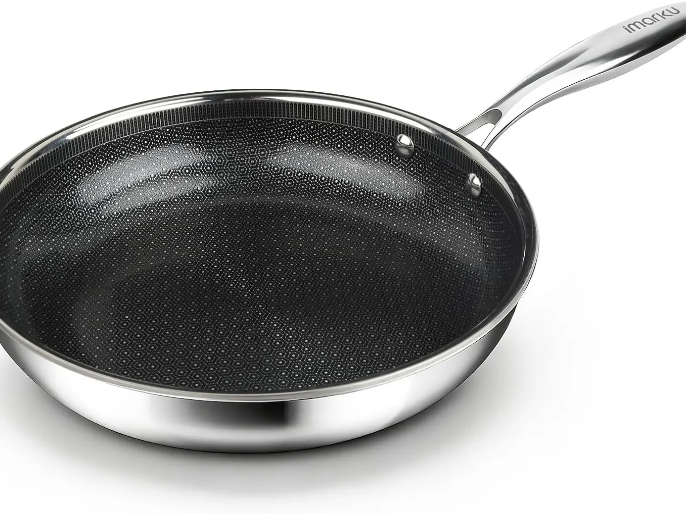 imarku 10 Inch Non Stick Frying Pans, Healthy Hybrid Ceramic Frying Pans | Stainless Steel Frying Pan for Gas, Electric, and Induction, PFOA Free, Dishwasher & Oven-Safe Non Stick Skillets