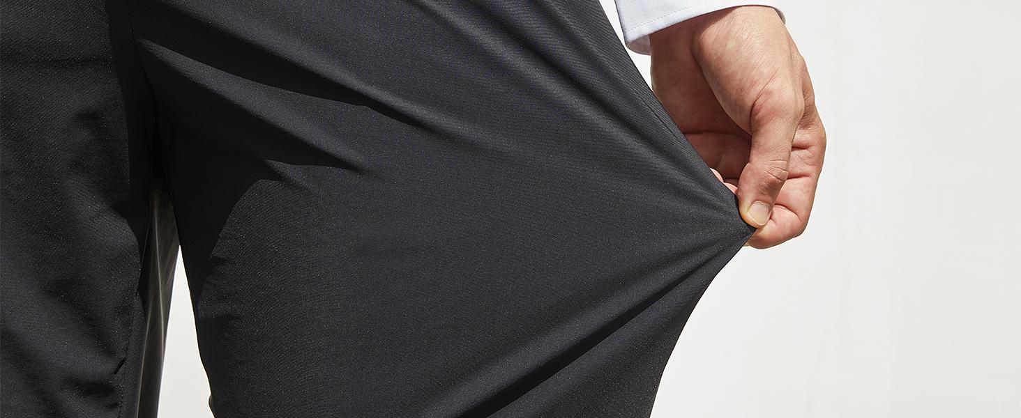 ELENCOCO Stretch Dress Pants No Iron Golf Pants Expandable Waist Flat Front Business Casual Pants Menswear Trouser Underwear  Pocket Beige Plain Outdoorfun,Father's Day gift,Tiktok shop deals,Gifts for him,Valentines day outfit SpringStatements